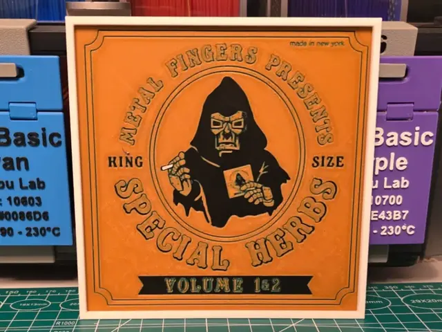 HueForge model: MF DOOM "Special Herbs, Vol 1 and 2" Album Art by Lumpy3D