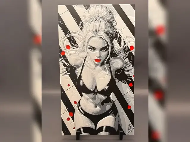 HueForge model: Scarlet Pin-Up Portrait Hueforge Print by Thadius