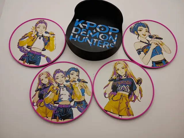 HueForge model: KPOP Demon Hunters Coaster Set by 3djd