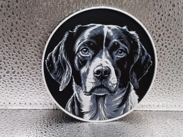 HueForge model: Brittany Spaniel Coaster – Hueforge by Borishotch Industries
