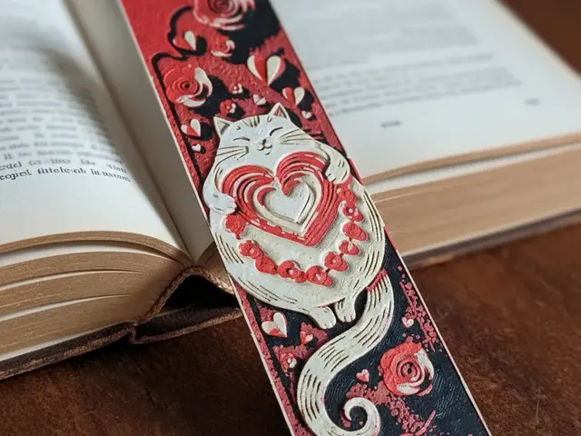 Valentine Kitty Bookmark 5 - Hueforge - 4 Colors
