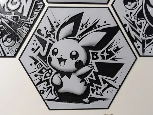 HueForge model: Pokemon Pichu Hueforge Hex Hexagon by Seb3D