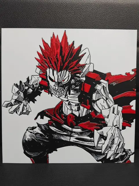 HueForge model: Eijiro Kirishima Red Riot MHA by TheHueforgeLady