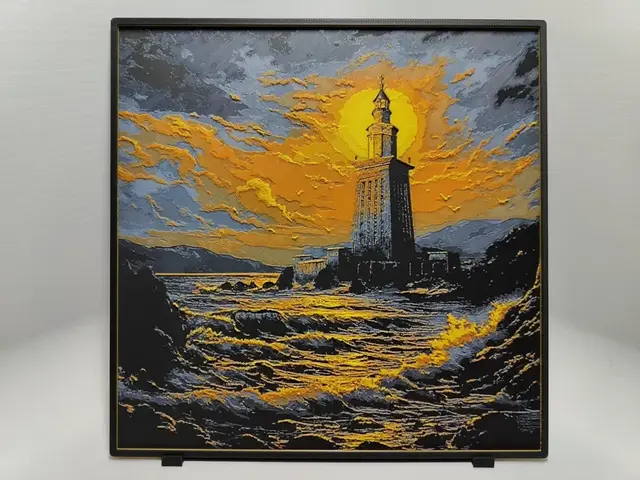 HueForge model: Lighthouse of Alexandria sunset - Hueforge by BeaN
