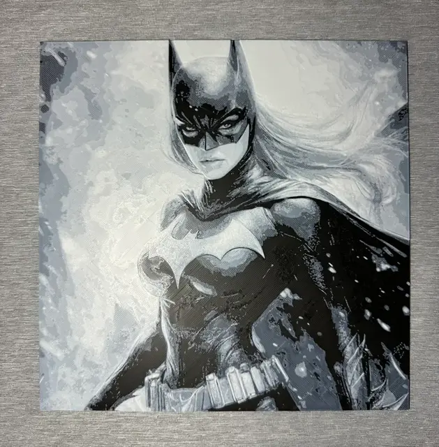 HueForge model: Batgirl Black and White Hueforge by Hey Ben