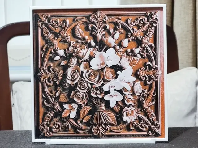 HueForge model: Wood Carving Bouquet - HueForge 3 Color by BoDad