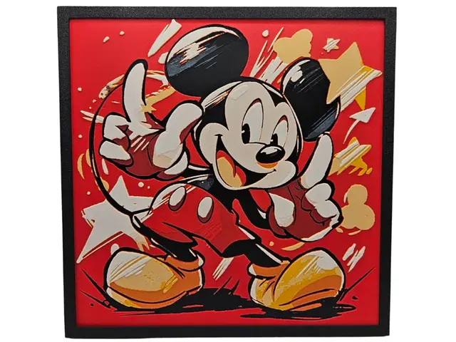 HueForge model: Mickey Mouse (Red) by BusyKikiBee