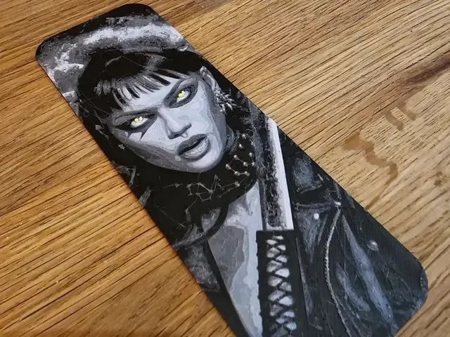 HueForge model: A Beautiful Bookmark, Cyberpunk styled Ninja Girl by BLUSH Designs