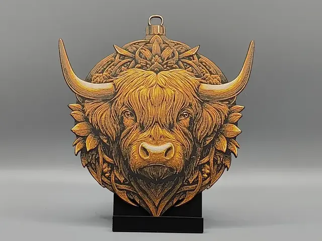 HueForge model: Highland Cow Christmas Ornament Decoration Colour by Sarge
