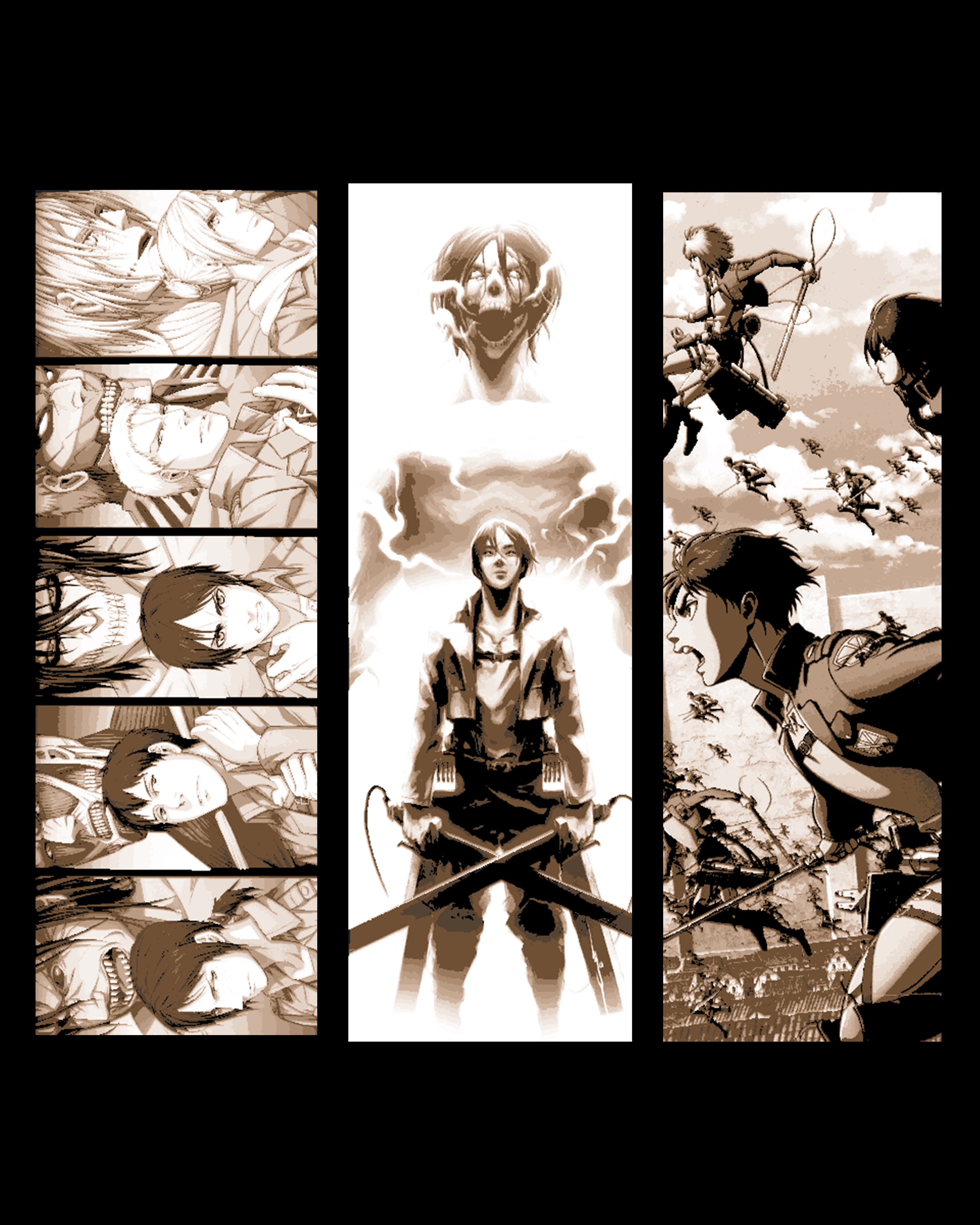 Fan Art Manga Special - Attack on Titan set of Bookmarks by BooneCo3d HueForge model: Fan Art Manga Special - Attack on Titan set of Bookmarks by BooneCo3d