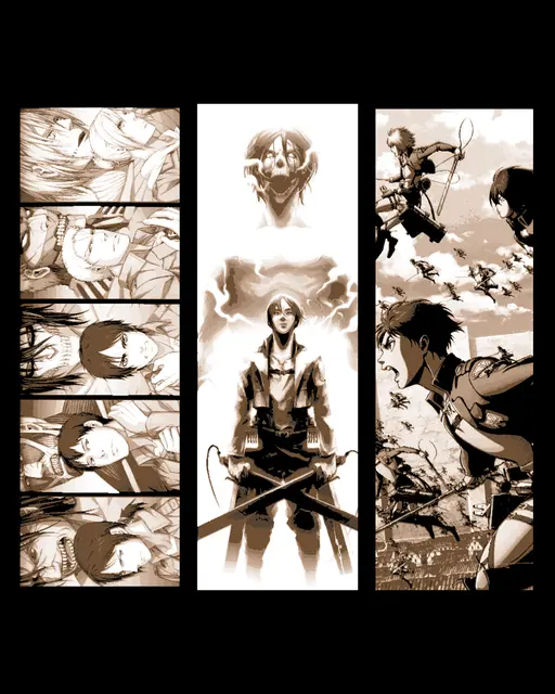 HueForge model: Fan Art Manga Special - Attack on Titan set of Bookmarks by BooneCo3d