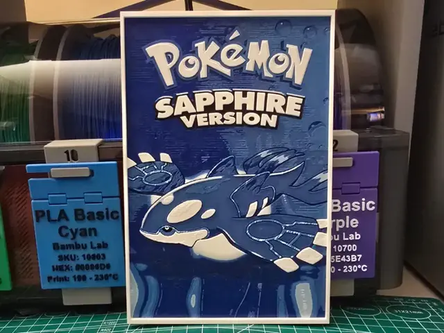 HueForge model: Pokémon: Sapphire Version Poster - Hueforge Art by Lumpy3D