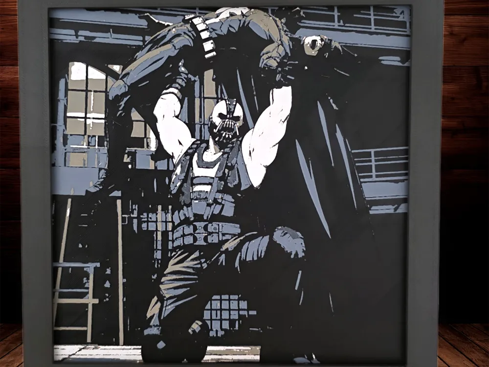 Batman - Bane's Back Breaker - 4C by Side Quest Hues HueForge model: Batman - Bane's Back Breaker - 4C by Side Quest Hues