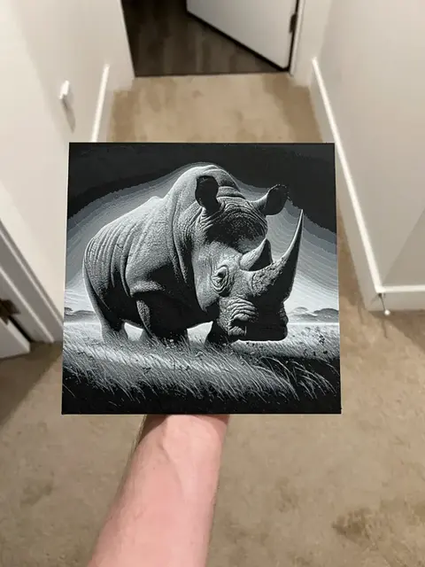 HueForge model: Rhino Art Hueforge by RP47 Designs