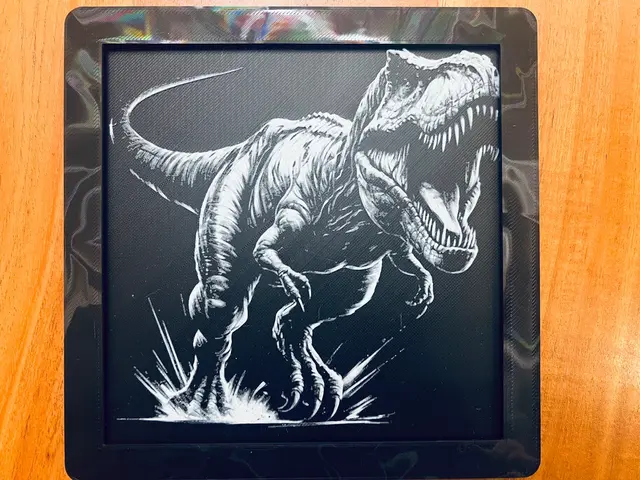 HueForge model: Tyrannosaurus Rex (Black Background) by JustBe 3D Printing