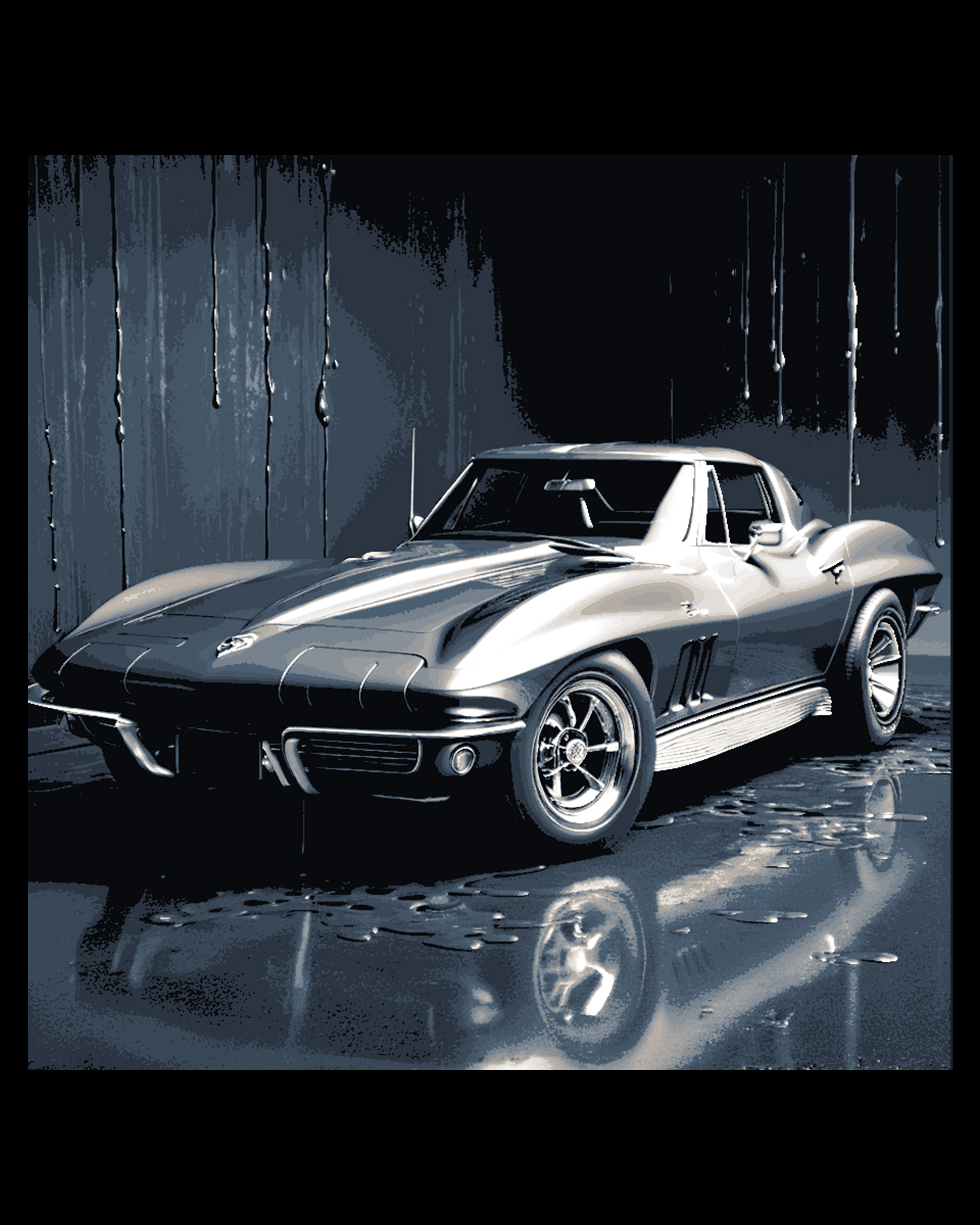 Classic Chevrolet Corvette in Sleek Silver by BooneCo3d HueForge model: Classic Chevrolet Corvette in Sleek Silver by BooneCo3d