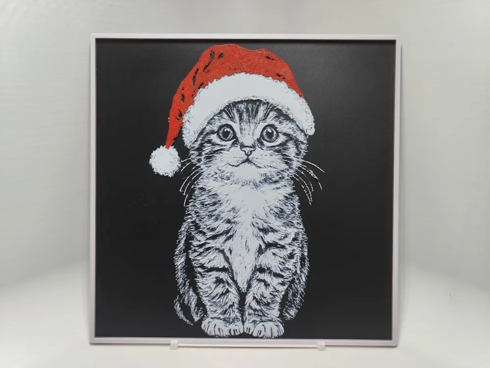 Cute Christmas Kitten - Hueforge by BeaN HueForge model: Cute Christmas Kitten - Hueforge by BeaN