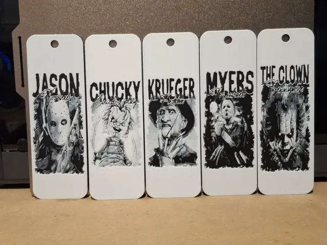 HueForge model: The horror crew - set of 5 bookmarks by 3dGlow
