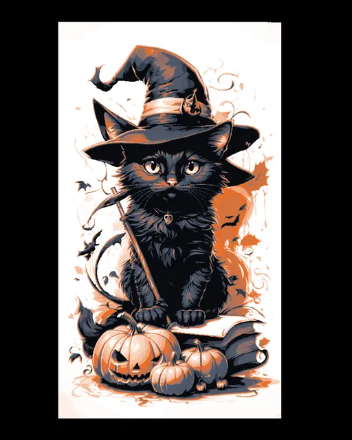 HueForge model: Artwork for the Season - Halloween Cat dressed in costume by BooneCo3d
