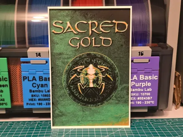 HueForge model: Sacred Gold Game Poster - Hueforge Art by Lumpy3D