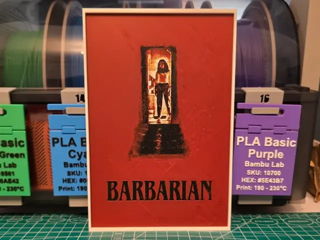 HueForge model: Barbarian Movie Poster - Hueforge Art by Lumpy3D