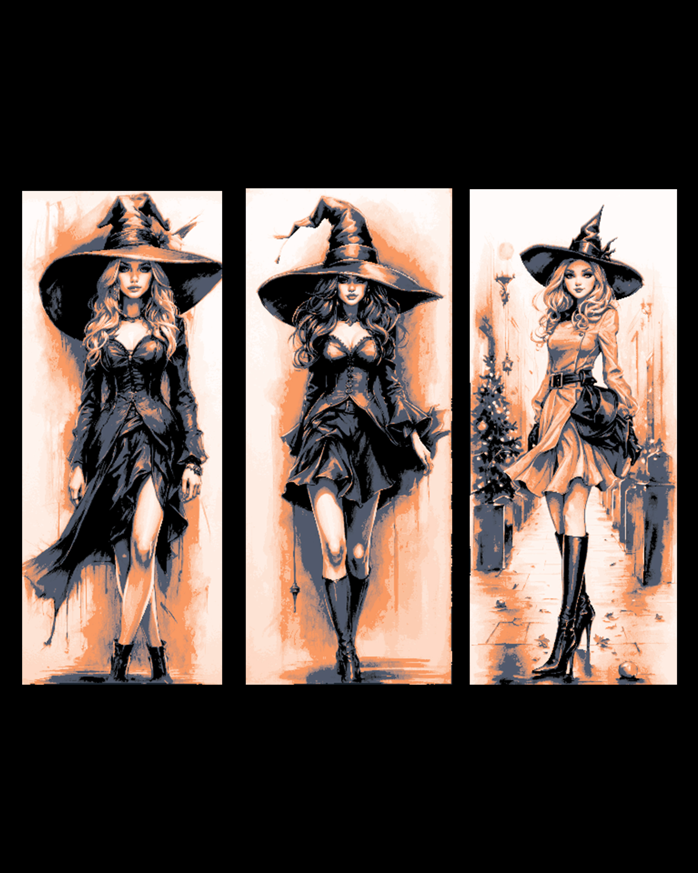 Halloween Fashion can be a Witches Treat Year round - Set of 3 Bookmarks by BooneCo3d HueForge model: Halloween Fashion can be a Witches Treat Year round - Set of 3 Bookmarks by BooneCo3d