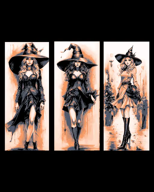 Halloween Fashion can be a Witches Treat Year round - Set of 3 Bookmarks