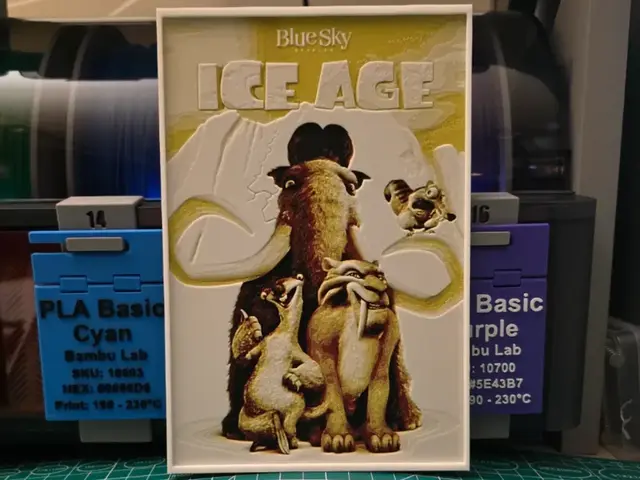 HueForge model: Ice Age Movie Poster - Hueforge Art by Lumpy3D