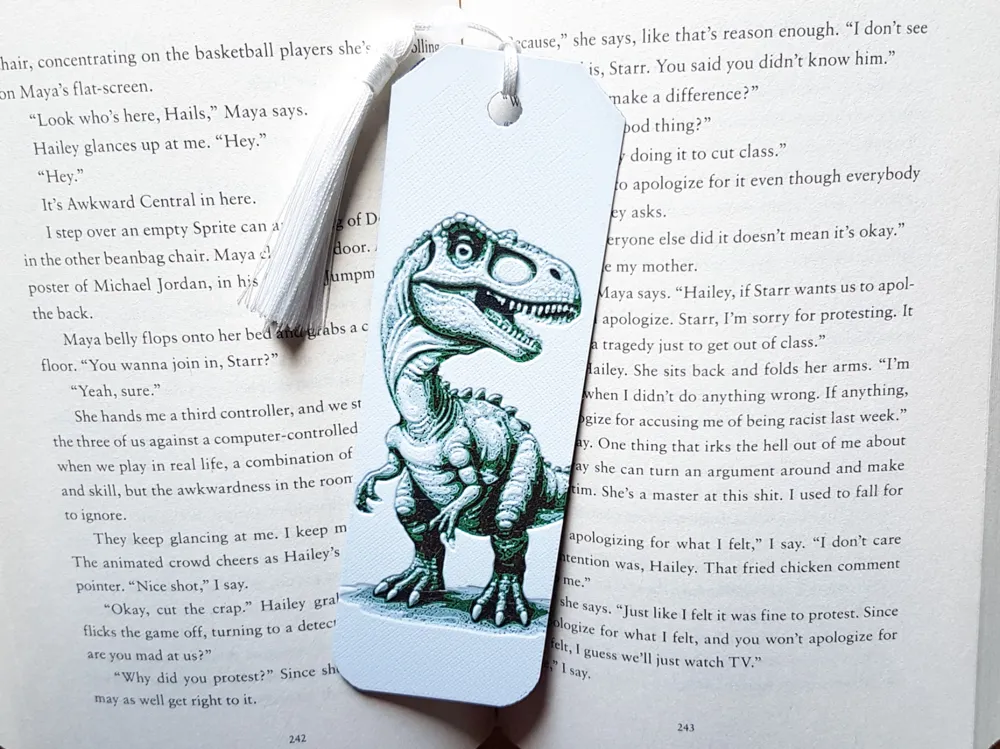 Bookmark, Dinosaur, Green Dino by Dame Jo HueForge model: Bookmark, Dinosaur, Green Dino by Dame Jo