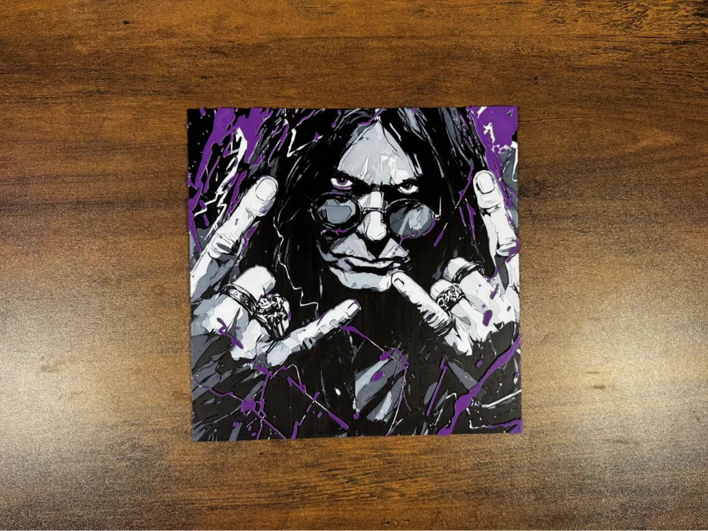 Ozzy Osbourne – Tribute HueForge Print by 3D Prints By Vic HueForge model: Ozzy Osbourne – Tribute HueForge Print by 3D Prints By Vic