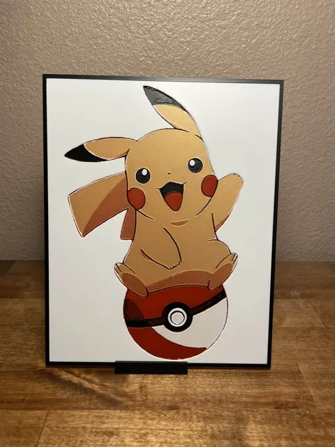 HueForge model: Pikachu on Pokeball by Cloudy Nostalgia