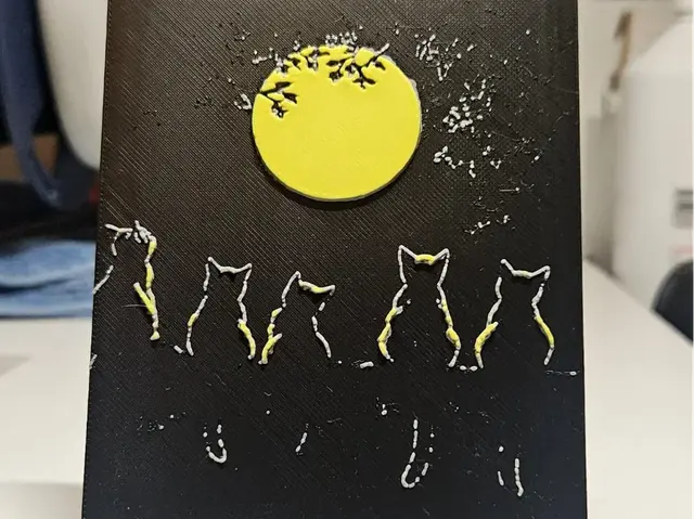 HueForge model: 5 Cats in a tree by Mano's 3d_Art