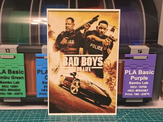 HueForge model: Bad Boys for Life Movie Poster - Hueforge Art by Lumpy3D