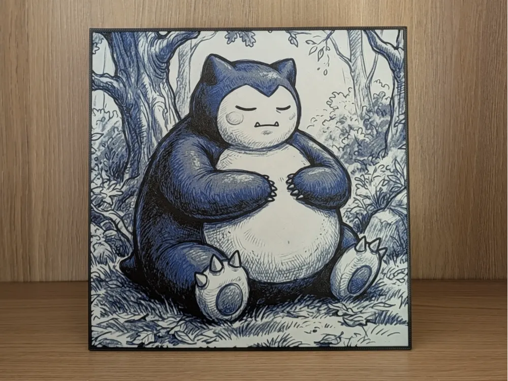 Snorlax Hueforge & Frame by Nextopia HueForge model: Snorlax Hueforge & Frame by Nextopia