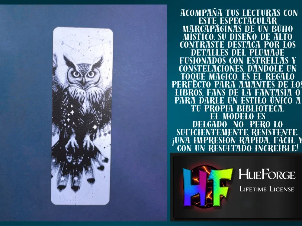 Mystic Owl Bookmark by FYTY112 HueForge model: Mystic Owl Bookmark by FYTY112