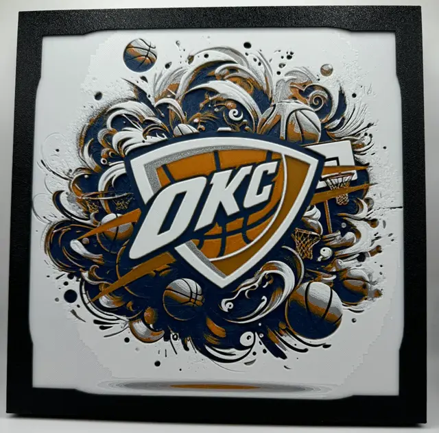 HueForge model: Oklahoma City Thunder - NBA Hueforge by Canadian Gamer