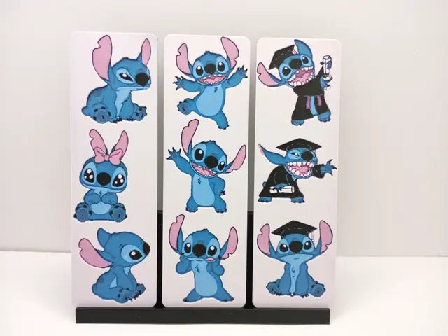 HueForge model: Stitch Bookmark Set by 3djd