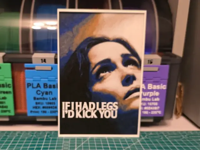 HueForge model: If I Had Legs I'd Kick You Movie Poster - Hueforge by Lumpy3D