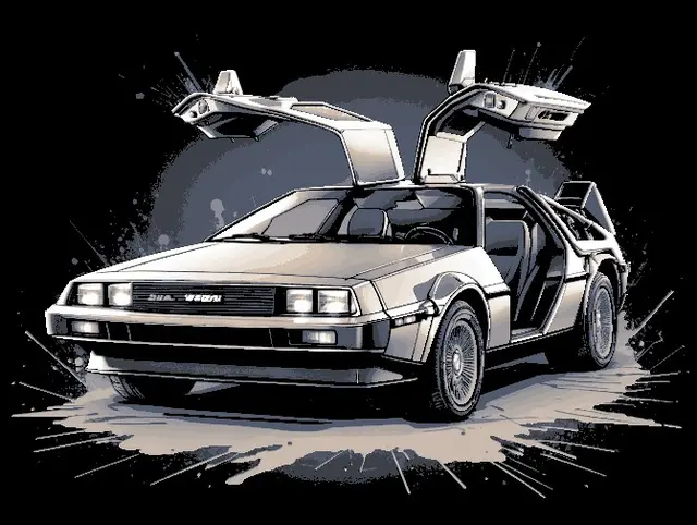 Fan Art Picture of the Back to the Future Hotrod DeLorean - Free for Limited Time