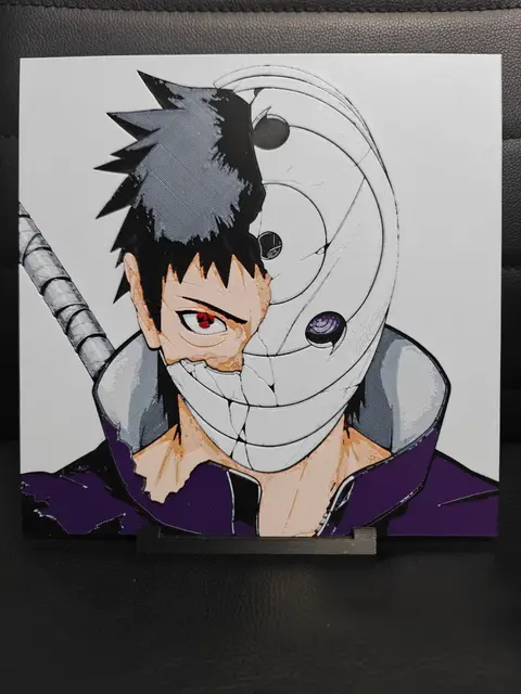 HueForge model: Obito Naruto by TheHueforgeLady