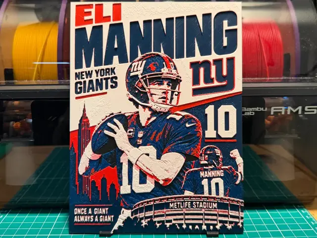 HueForge model: Eli Manning Poster by liv_3d