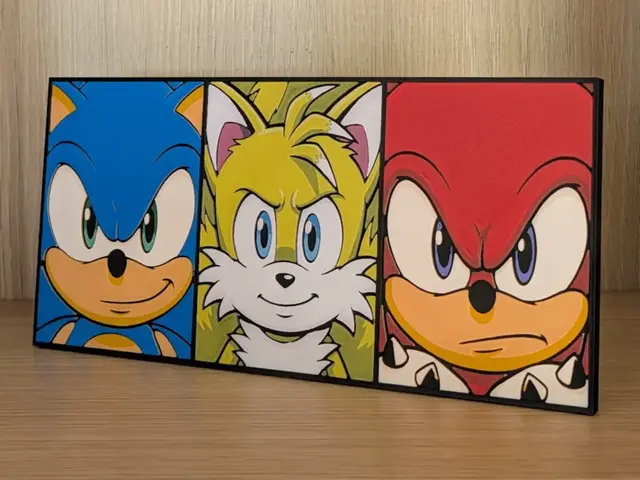 Sonic, Tails & Knuckles Hueforge & Frame