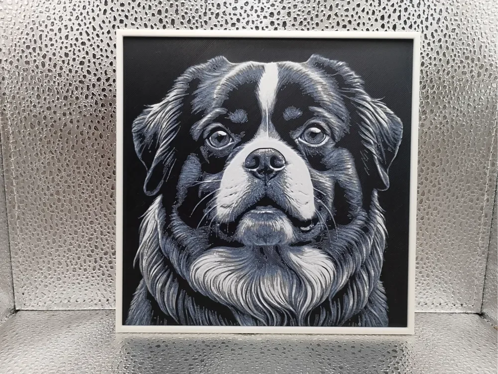 Tibetan Spaniel – Hueforge by Borishotch Industries HueForge model: Tibetan Spaniel – Hueforge by Borishotch Industries