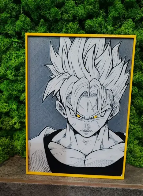 HueForge model: Gohan (Customise background) by Garuda3D