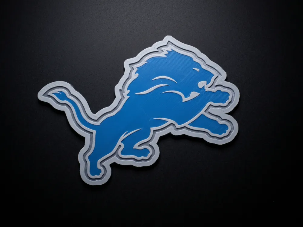Detroit Lions Logo Cutout by LED HueForge model: Detroit Lions Logo Cutout by LED