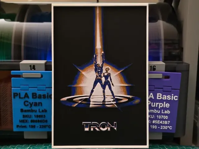 HueForge model: Tron Movie Poster - Hueforge Art by Lumpy3D