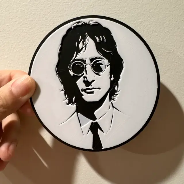 HueForge model: John Lennon Coaster by cyanidesugar