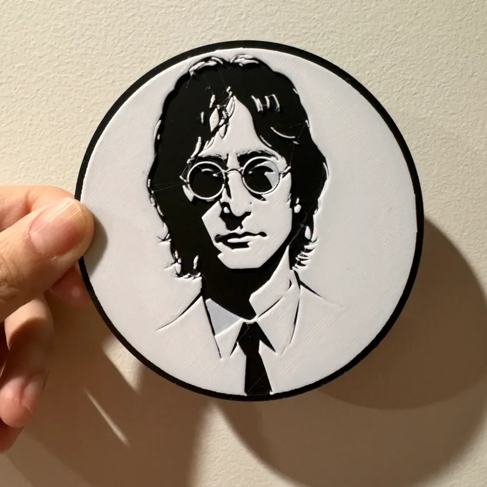 John Lennon Coaster by cyanidesugar HueForge model: John Lennon Coaster by cyanidesugar