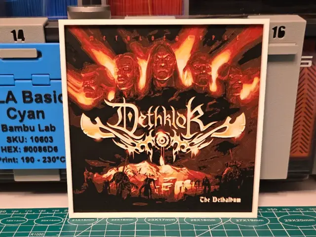 HueForge model: Dethklok "Dethalbum Expanded" Album - Hueforge Art by Lumpy3D
