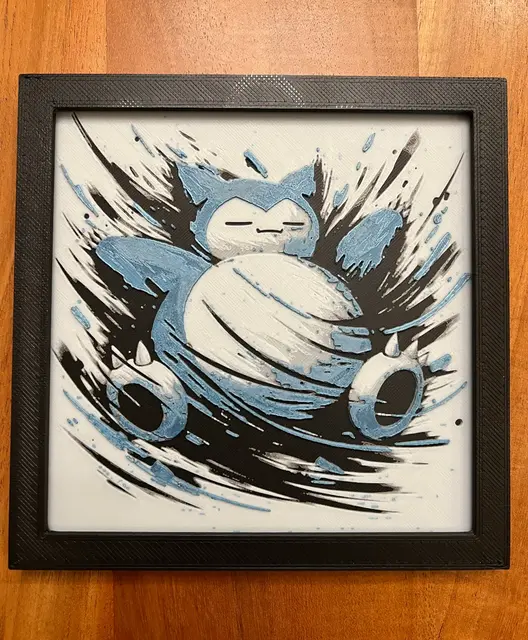 HueForge model: Snorlax by JustBe 3D Printing